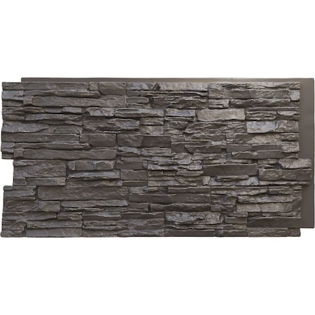 Ekena Millwork 45 3/4"W x 24 1/2"H x 1 1/4"D Canyon Ridge Stacked Stone Faux Stone Siding Panel Slate Gray PNU24X48CNSG